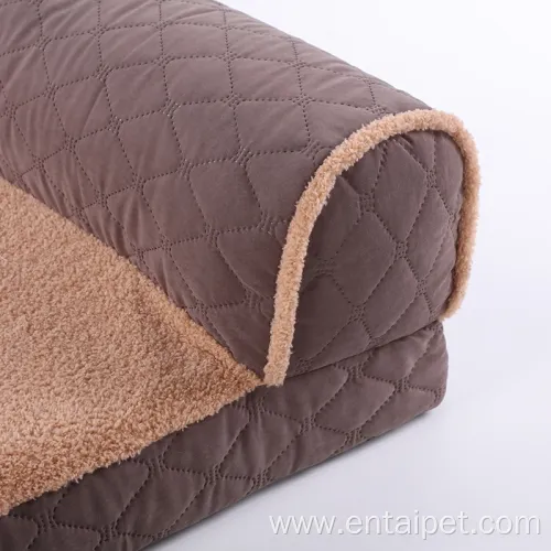 Brown Soft Plush Cushion Sofa Pet Bed